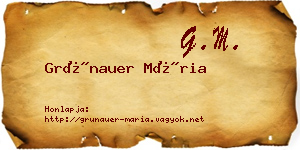 Grünauer Mária névjegykártya